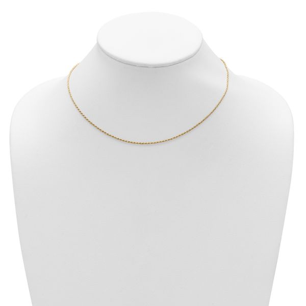 Leslie's Sterling Silver Gold-plated 1.2mm D/C Rope 1in+1in Adjustable Chai - Image 3