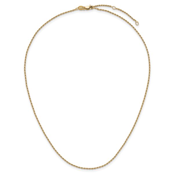 Leslie's Sterling Silver Gold-plated 1.2mm D/C Rope 1in+1in Adjustable Chai - Image 4