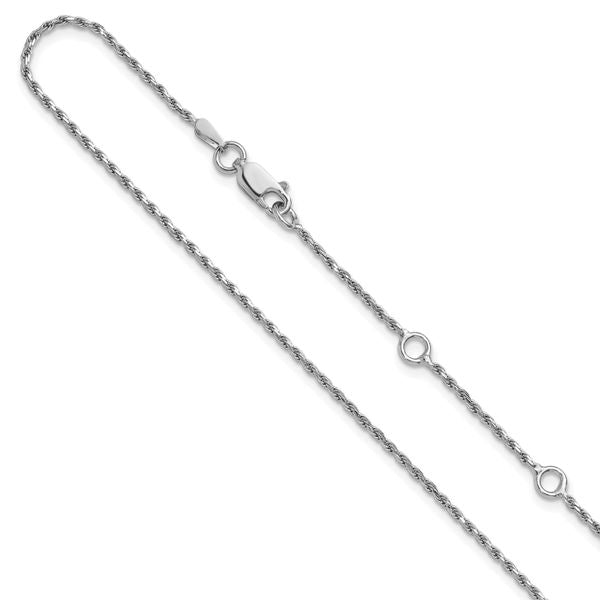 Leslie's Sterling Silver 1.4mm D/C Rope 1in+1in Adjustable Chain