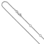 Leslie's Sterling Silver 1.4mm D/C Rope 1in+1in Adjustable Chain