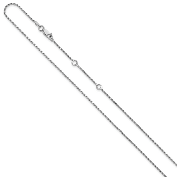 Leslie's Sterling Silver 1.4mm D/C Rope 1in+1in Adjustable Chain - Image 2