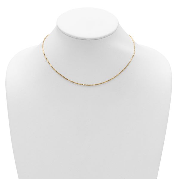 Leslie's Sterling Silver Gold-plated 1.4mm D/C Rope 1in+1in Adjustable Chai - Image 3
