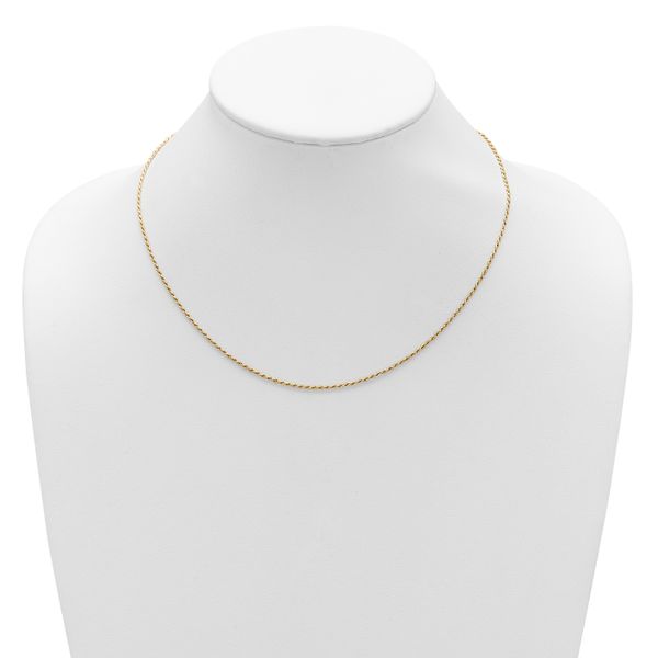 Leslie's Sterling Silver Gold-plated 1.4mm D/C Rope 1in+1in Adjustable Chai - Image 5