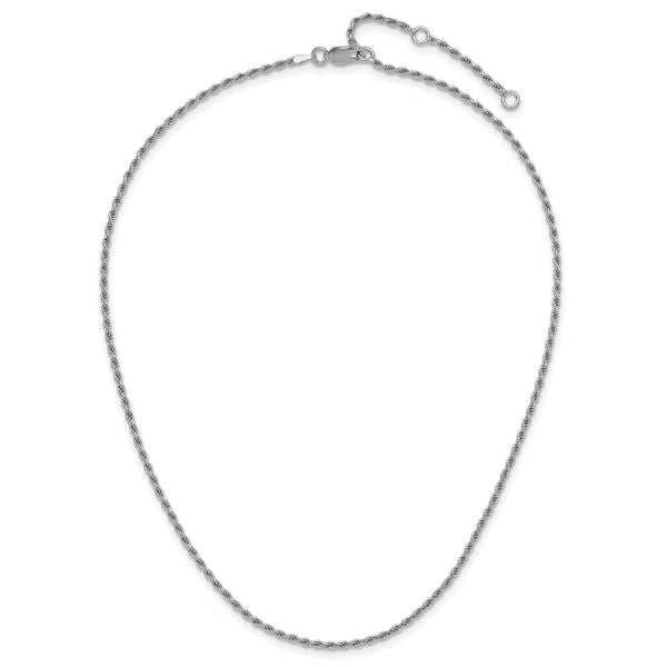 Leslie's Sterling Silver 2mm D/C Rope 1in+1in Adjustable Chain - Image 4