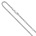 Leslie's Sterling Silver 2.2mm D/C Rope 1in+1in Adjustable Chain