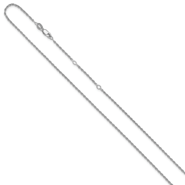 Leslie's Sterling Silver 1.3mm Loose Rope 1in+1in Adjustable Chain - Image 2