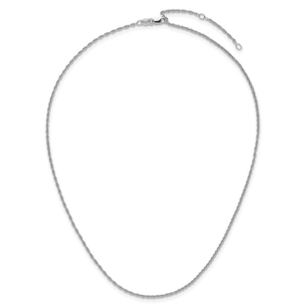 Leslie's Sterling Silver 1.3mm Loose Rope 1in+1in Adjustable Chain - Image 4