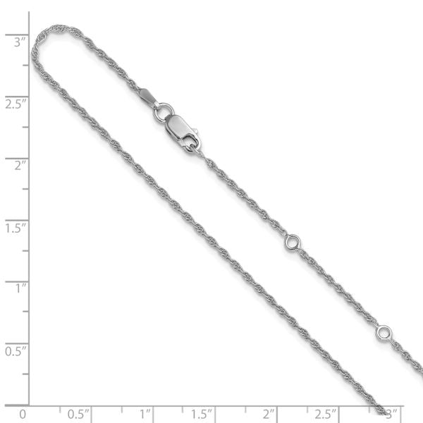 Leslie's Sterling Silver 1.6mm Loose Rope 1in+1in Adjustable Chain - Image 3