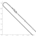 Leslie's Sterling Silver 1.6mm Loose Rope 1in+1in Adjustable Chain - Image 3