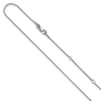 Leslie's SS Rh-plat 1mm Round Snake 1in+1in Adjustable Chain