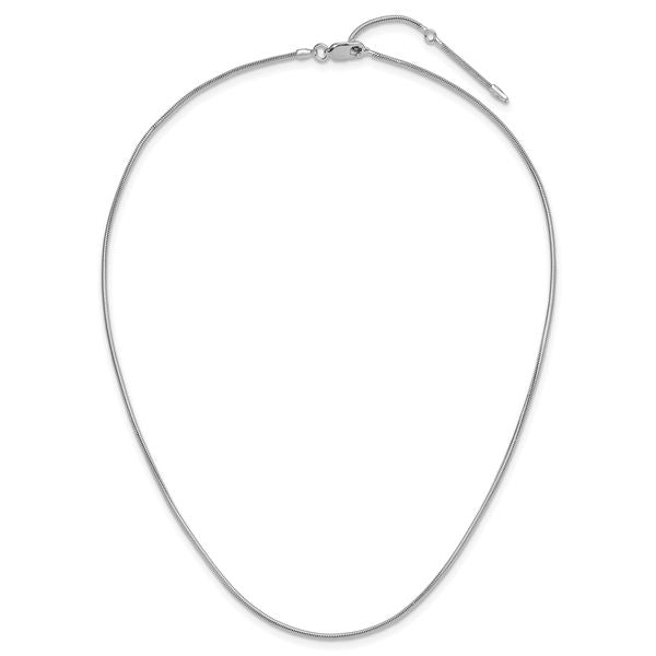 Leslie's SS Rh-plat 1.4mm Round Snake 1in+1in Adjustable Chain - Image 4