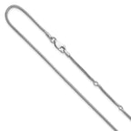 Leslie's SS Rh-plat 1.6mm Round Snake 1in+1in Adjustable Chain