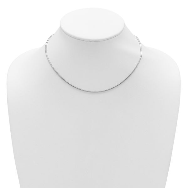 Leslie's SS Rh-plat 1.6mm Round Snake 1in+1in Adjustable Chain - Image 3