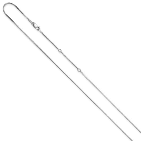 Leslie's Sterling Silver 1mm D/C Square Snake 1in+1in Adjustable Chain - Image 2