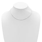 Leslie's Sterling Silver 1mm D/C Square Snake 1in+1in Adjustable Chain - Image 3