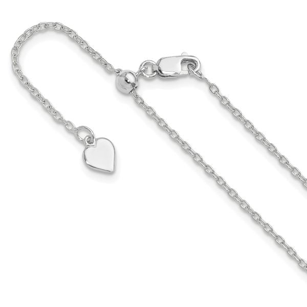 Leslie's Sterling Silver Adjustable 1.4mm Cable Chain