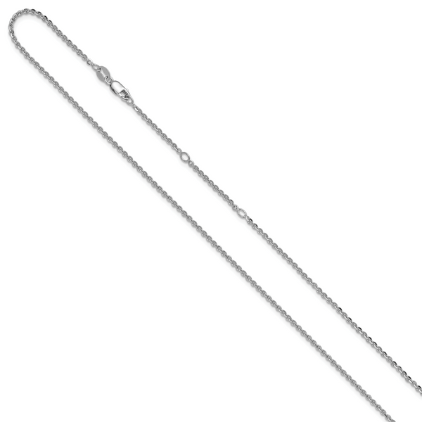 Leslie's SS Rh-plate Polish/Dia-cut 1.8mm Cable 1in+1in Adjustable Chain - Image 2