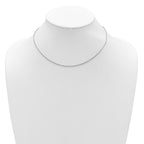 Leslie's SS Rh-plate Polish/Dia-cut 1.8mm Cable 1in+1in Adjustable Chain - Image 3