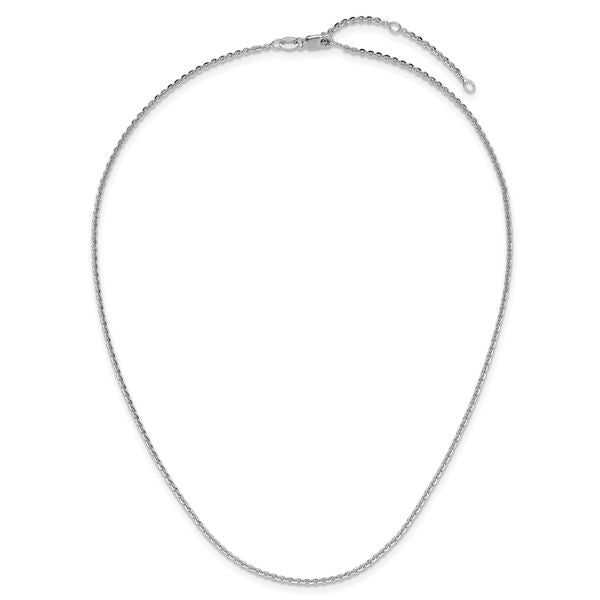 Leslie's SS Rh-plate Polish/Dia-cut 1.8mm Cable 1in+1in Adjustable Chain - Image 4