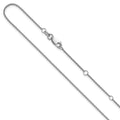 Leslie's Sterling Silver Rh-plated 1.35mm Rolo 1in+1in Adjustable Chain