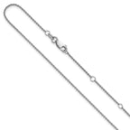 Leslie's Sterling Silver Rh-plated 1.35mm Rolo 1in+1in Adjustable Chain