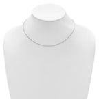 Leslie's Sterling Silver Rh-plated 1.35mm Rolo 1in+1in Adjustable Chain - Image 3