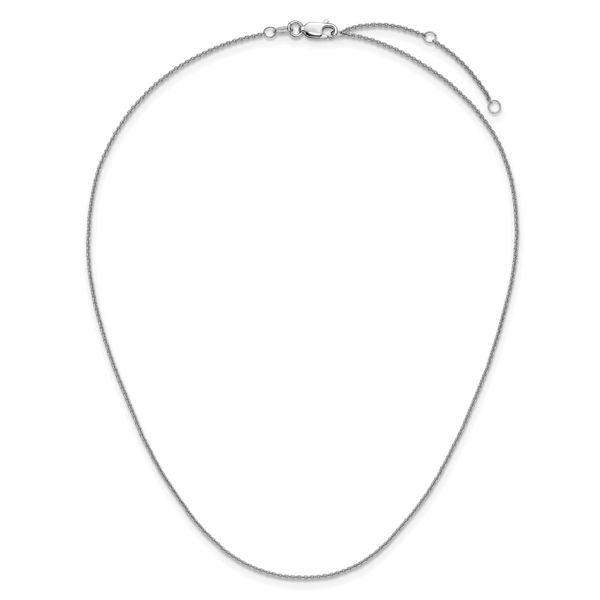 Leslie's Sterling Silver Rh-plated 1.35mm Rolo 1in+1in Adjustable Chain - Image 4