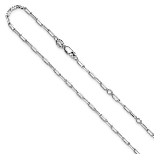 Leslie's Sterling Silver 2.3mm Paperclip 1in+1in Adjustable Chain