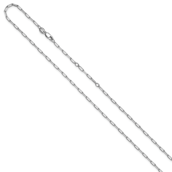 Leslie's Sterling Silver 2.3mm Paperclip 1in+1in Adjustable Chain - Image 2