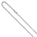 Leslie's Sterling Silver Rh-plated 2mm Singapore 1in+1in Adjustable Chain