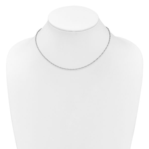 Leslie's Sterling Silver Rh-plated 2mm Singapore 1in+1in Adjustable Chain - Image 4