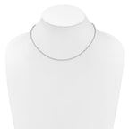 Leslie's Sterling Silver Rh-plated 2mm Singapore 1in+1in Adjustable Chain - Image 4