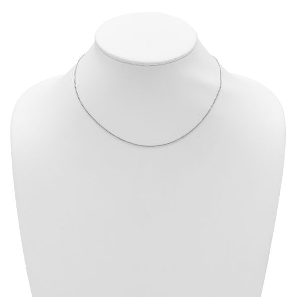 Leslie's Sterling Silver Rh-plated 1mm Spiga 1in+1in Adjustable Chain - Image 3