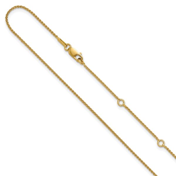 Leslie's Sterling Silver Gold-plated 1mm Spiga 1in+1in Adjustable Chain