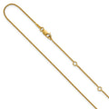 Leslie's Sterling Silver Gold-plated 1mm Spiga 1in+1in Adjustable Chain