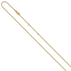 Leslie's Sterling Silver Gold-plated 1mm Spiga 1in+1in Adjustable Chain - Image 2