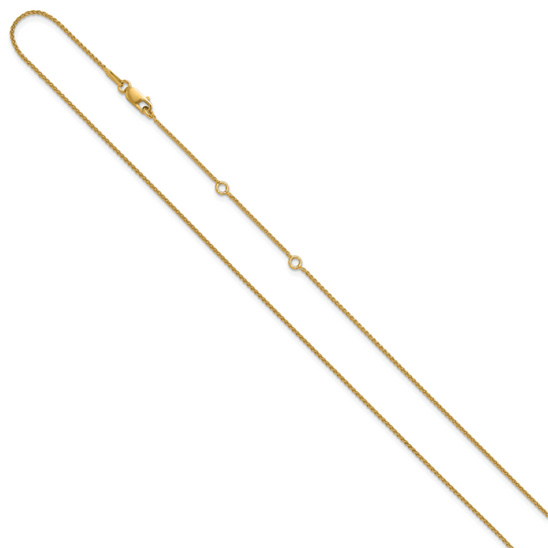 Leslie's Sterling Silver Gold-plated 1mm Spiga 1in+1in Adjustable Chain - Image 2