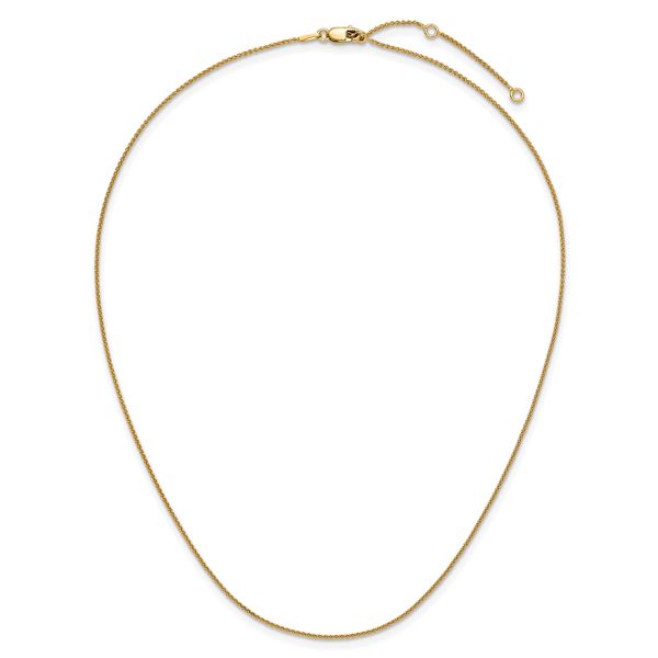 Leslie's Sterling Silver Gold-plated 1mm Spiga 1in+1in Adjustable Chain - Image 4
