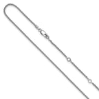 Leslie's Sterling Silver Rh-plated 1.5mm Spiga 1in+1in Adjustable Chain
