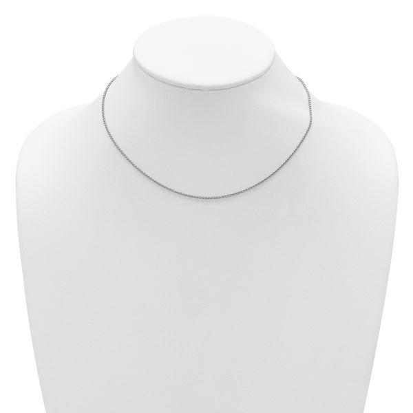 Leslie's Sterling Silver Rh-plated 1.5mm Spiga 1in+1in Adjustable Chain - Image 3