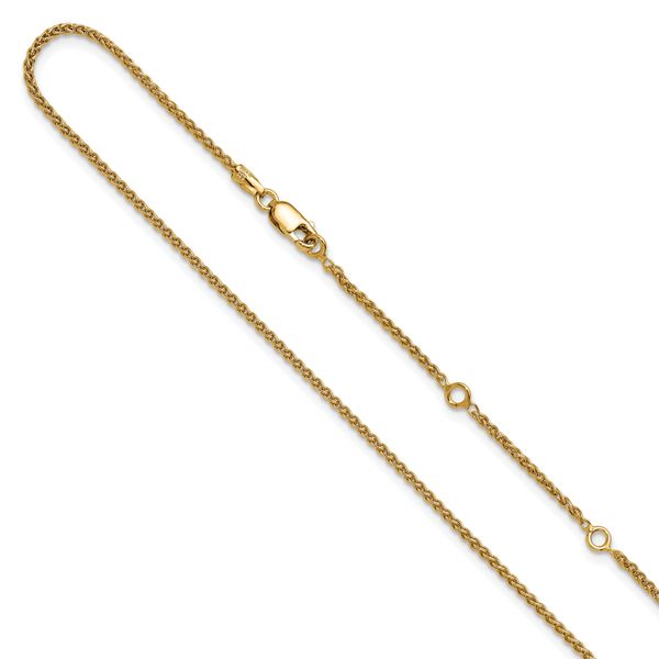 Leslie's Sterling Silver Gold-plated 1.5mm Spiga 1in+1in Adjustable Chain