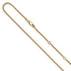 Leslie's Sterling Silver Gold-plated 1.5mm Spiga 1in+1in Adjustable Chain