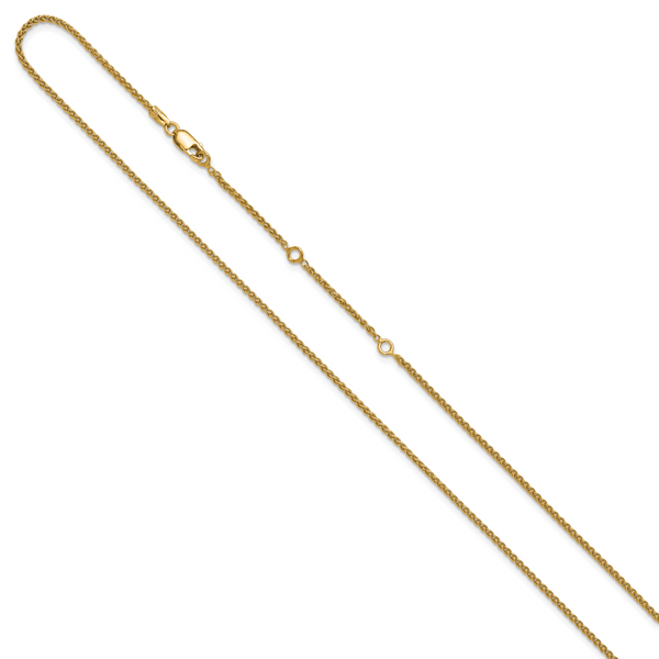 Leslie's Sterling Silver Gold-plated 1.5mm Spiga 1in+1in Adjustable Chain - Image 2