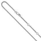 Leslie's Sterling Silver Rh-plated 1.6mm Spiga 1in+1in Adjustable Chain