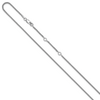 Leslie's Sterling Silver Rh-plated 1.6mm Spiga 1in+1in Adjustable Chain - Image 2