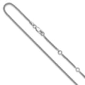 Leslie's Sterling Silver Rh-plated 1.9mm Spiga 1in+1in Adjustable Chain