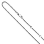 Leslie's Sterling Silver Rh-plated 1.9mm Spiga 1in+1in Adjustable Chain