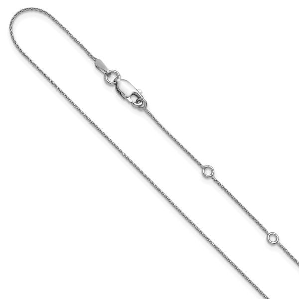 Leslie's Sterling Silver .85mm D/C Spiga 1in+1in Adjustable Chain