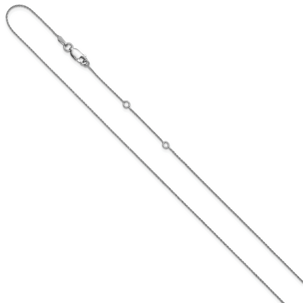 Leslie's Sterling Silver .85mm D/C Spiga 1in+1in Adjustable Chain - Image 2