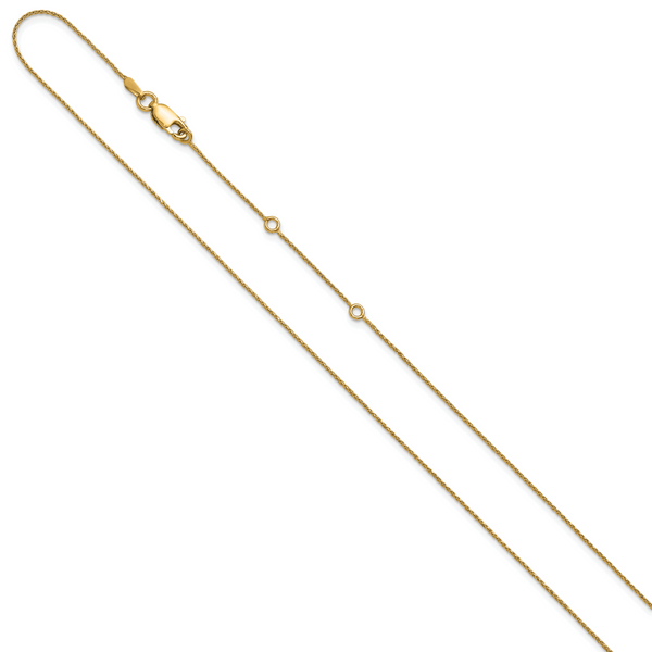 Leslie's Sterling Silver Gold-plated .85mm D/C Spiga 1in+1in Adjustable Cha - Image 2
